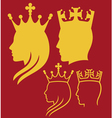 King and queen heads vector image