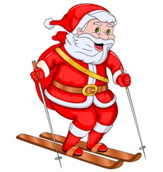 Santa Claus Skiing vector image