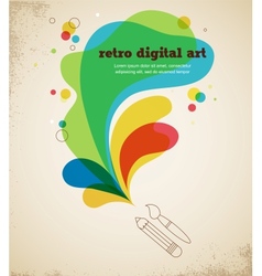 Digital art poster with splash color vector image