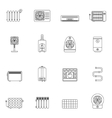 Heating and cooling outline vector image