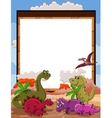 Dinosaur with blank sign vector image