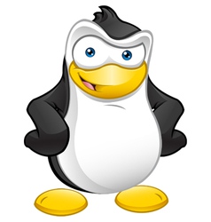 Penguin Mascot Hands On Hips vector image