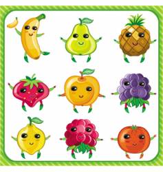 Cartoon fruits vector image