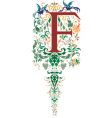 Vintage letter f vector image