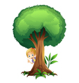 A girl and a tree vector image