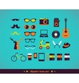 Hipster concept icon set vector image