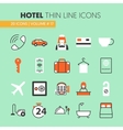 Hotel Accomodation Thin Line Icons Set vector image