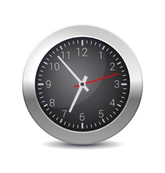 Round Office Wall Clock with Black Dial vector image