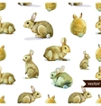 Rabbit hare pattern watercolor vector image