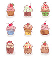 Cup cakes vector image