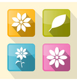 Flower Retro Square Icons vector image