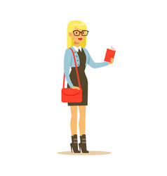 Student lifestyle colorful character Student lifestyle colorful character vector image