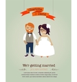 Hipster wedding invitation card vector image