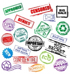 Stamp set collection vector image