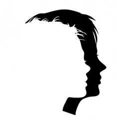 Faces profiles vector image
