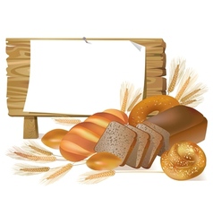 Pastries wooden board sign vector image