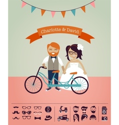 Hipster wedding - design your own invitation card vector image