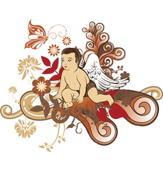Angel with floral vector image