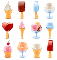Ice cream icon set vector image