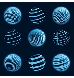Blue planet icons vector image