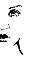 Silhouette of a womans face vector image