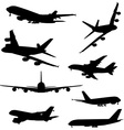 Airplanes silhouettes vector image
