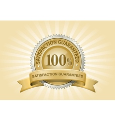 Yellow satisfaction guaranteed sign vector image