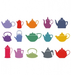 Colorful teapots vector image