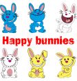 Happy bunnies vector image