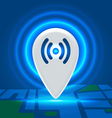 Wifi active spot over block map vector image