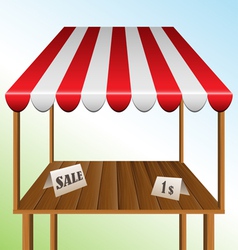 Sale table with stripped awning vector image