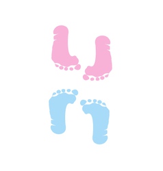 Footprint of girl and boy vector image
