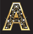A gold letter with swirly ornaments vector image
