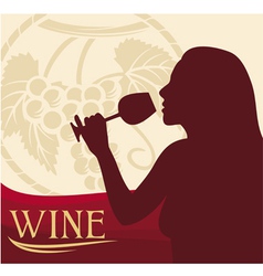 Woman with wine glass vector image