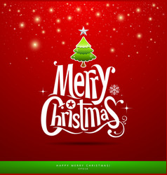 Christmas Greeting Card Merry Christmas lettering vector image
