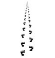 Foot steps walking away in perspective vector image
