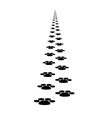 Paw prints walking away in perspective vector image