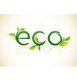 Eco - think green symbol with leafs vector image