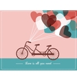 Valentines card with tandem bicycle vector image