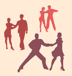 Latina dancing silhouettes vector image