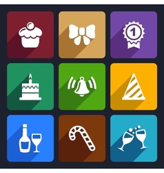 Party and Celebration icons set 30 vector image