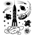 Space silhouettes vector image