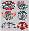 Motor patches collection vector image