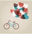 Valentines card with tandem bicycle vector image