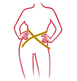 Silhouette woman with yellow meter vector image
