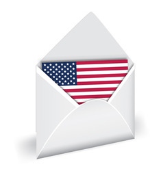 Usa flag in opened envelope vector holiday indepen vector image