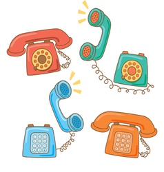 Retro telephone cartoon vector image