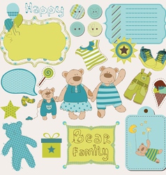 Bear family baby design elements vector image
