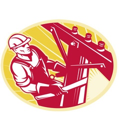 Lineman electrician vector image