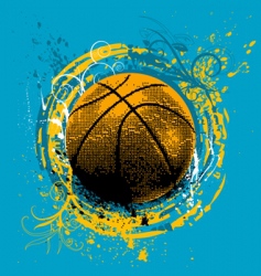 Grunge basketball vector image